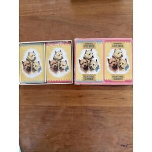 Vintage Imperial Gilt Edge Playing Cards Dog Theme Double Deck Sealed